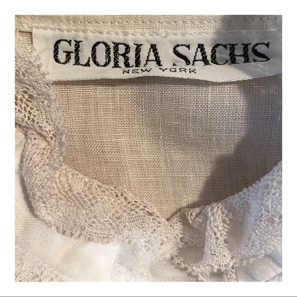 GLORIA SACHS vintage RUFFLE blouse top - Picture 3 of 5